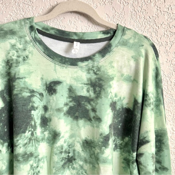 Ideology Green Tie-dye Camo Wash Long Sleeve Crewneck Sweatshirt Size XL - Picture 2 of 6